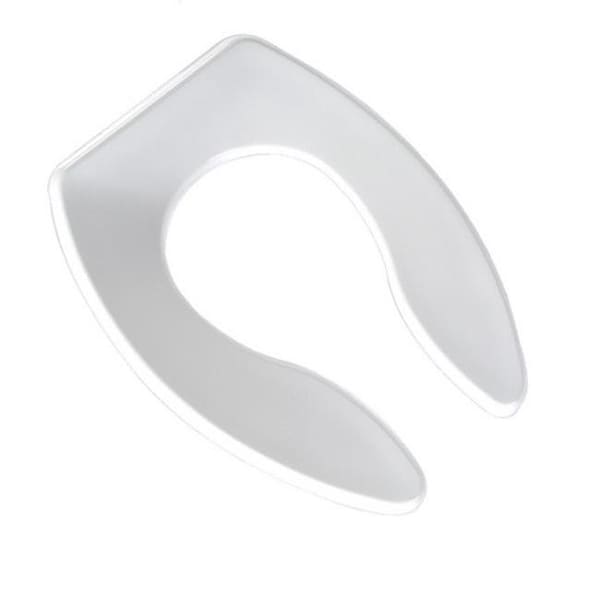 Plumbing Technologies Plumbing Technologies 4F1E4SSC-00 Extra Heavy Duty Commercial Quality Elongated Toilet Seat with Stainless Steel Hinges Post Thigh Pads & Check Hinges; White 4F1E4SSC-00 - main
